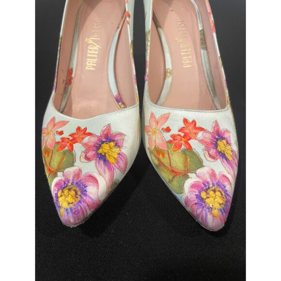 Palter DeLiso Shoes - ~ Palter DeLiso 39 Monet Floral Silk Pump Size IT Italy Italian Heels Stiletto